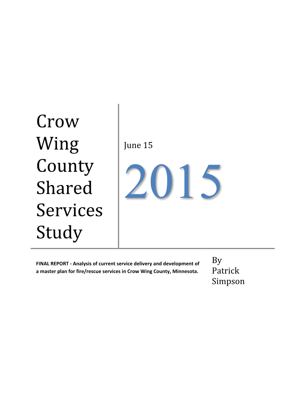 Crow Wing County Shared Services Study