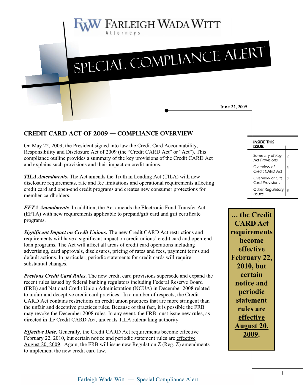 Special Compliance Alert