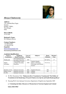Shreya Chakravorty