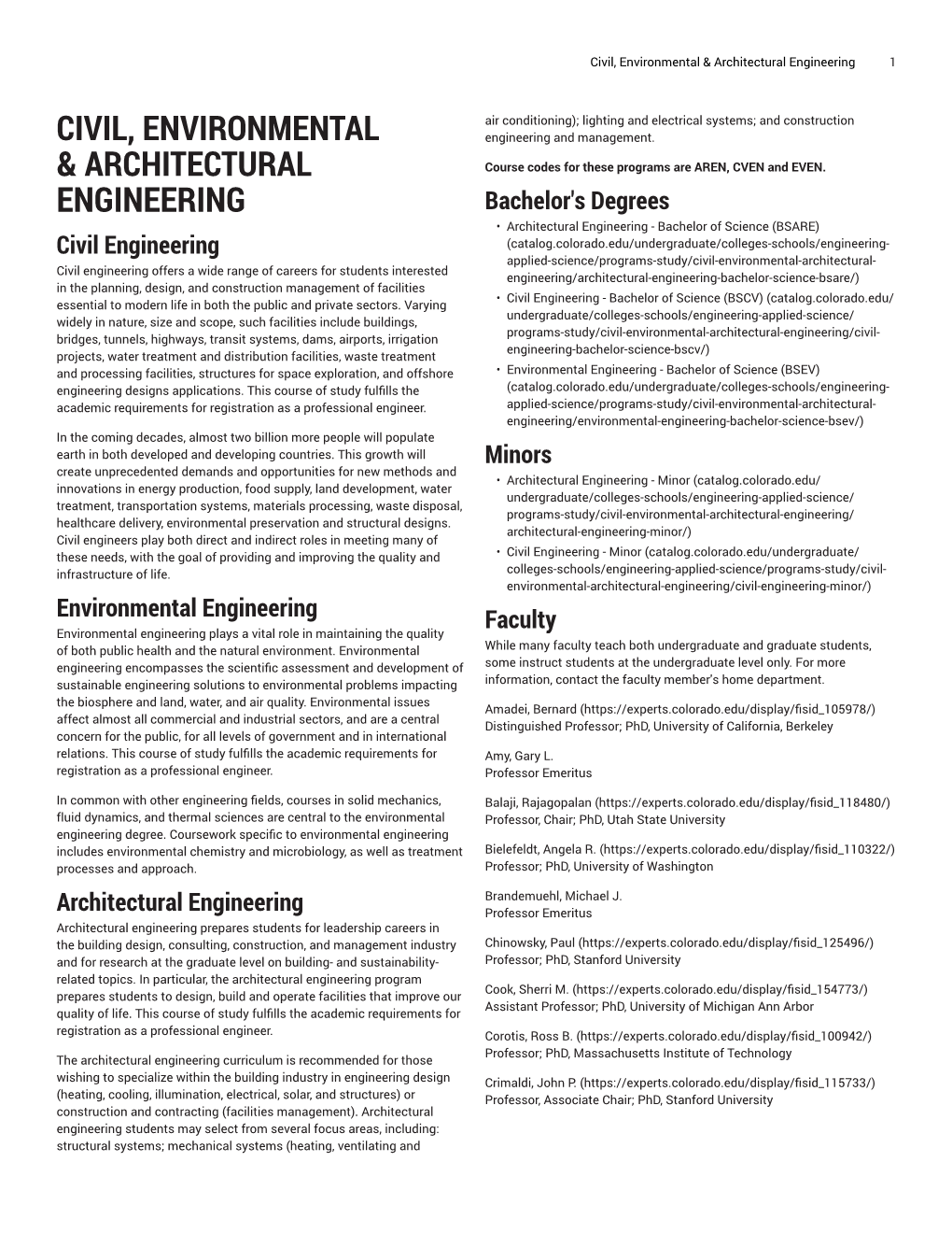 Civil, Environmental & Architectural Engineering