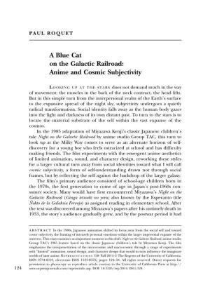 A Blue Cat on the Galactic Railroad: Anime and Cosmic Subjectivity