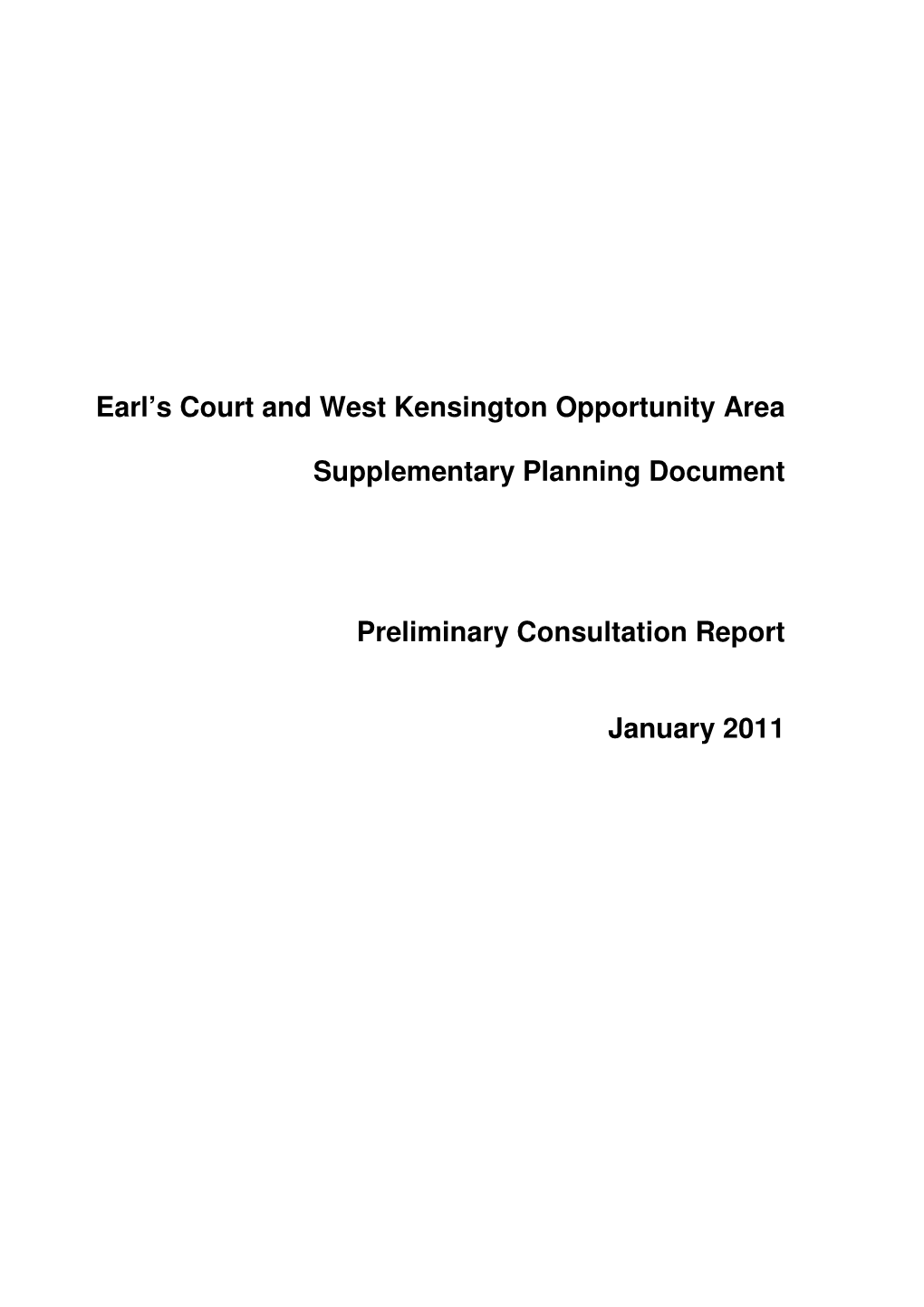 Earl's Court and West Kensington Opportunity Area Supplementary