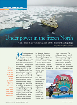 Under Power in the Frozen North a One-Month Circumnavigation of the Svalbard Archipelago Story and Photos by Steve D’Antonio