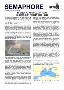 RAN in Southern Russian in 1918-20 Issue 3 April 2018