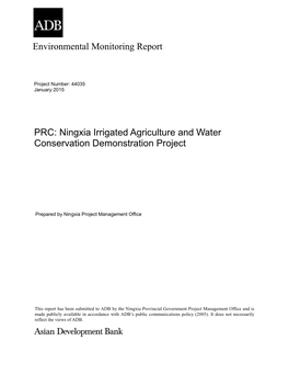 Ningxia Irrigated Agriculture and Water Conservation Demonstration Project
