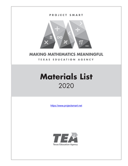 Materials List 2020