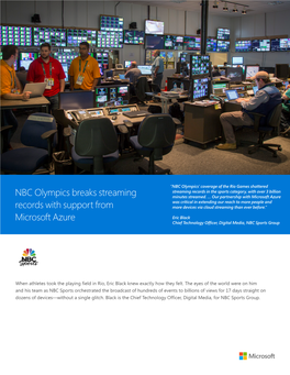 NBC Olympics Breaks Streaming Records with Support from Microsoft