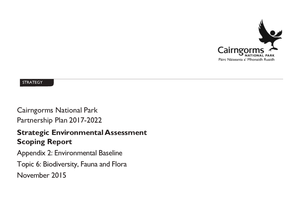 Cairngorms National Park Partnership Plan 2017-2022 Strategic