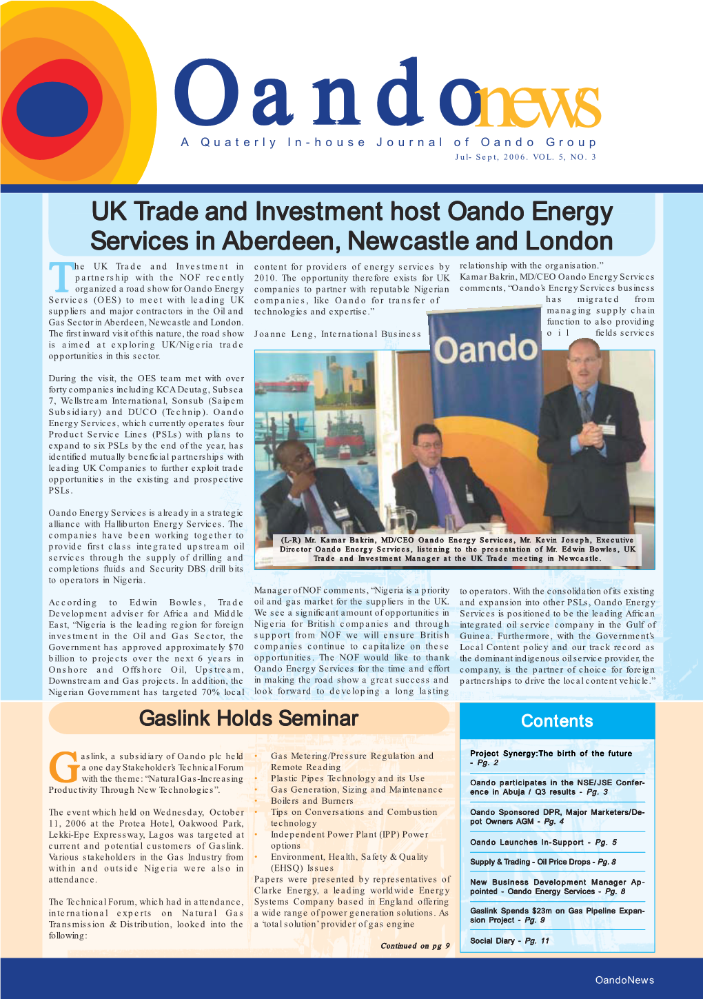 UK Trade and Investment Host Oando Energy Services In