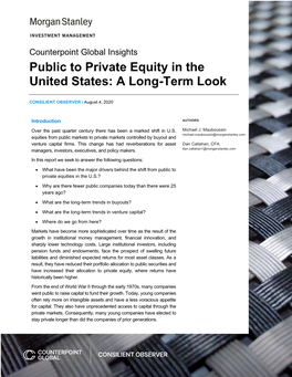 Public to Private Equity in the United States: a Long-Term Look