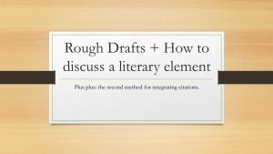 How to Discuss a Literary Element