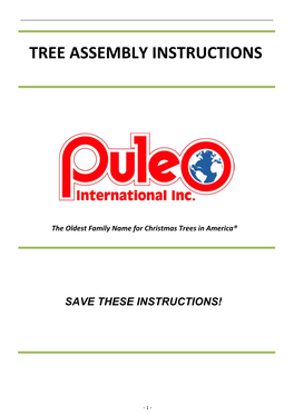 PULEO TREE ASSEMBLY and Usage Manual