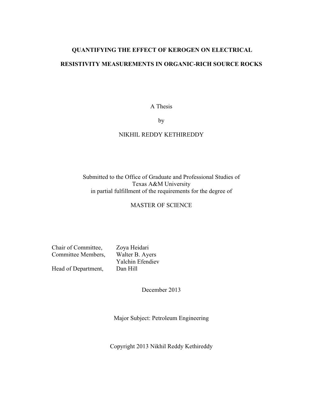 Quantifying the Effect of Kerogen on Electrical Resistivity Measurements