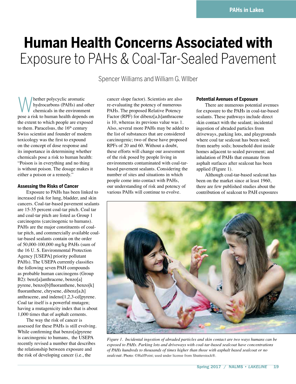 Human Health Concerns Associated with Exposure to Pahs & Coal-Tar-Sealed Pavement