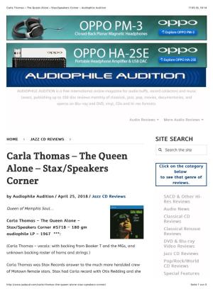 Carla Thomas – the Queen Alone – Stax/Speakers Corner - Audiophile Audition 17.05.18, 10�14