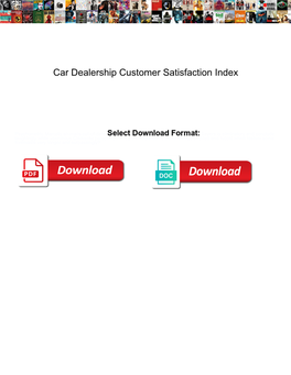 Car Dealership Customer Satisfaction Index