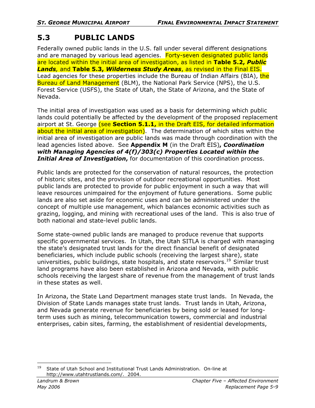 5.3 PUBLIC LANDS Federally Owned Public Lands in the U.S