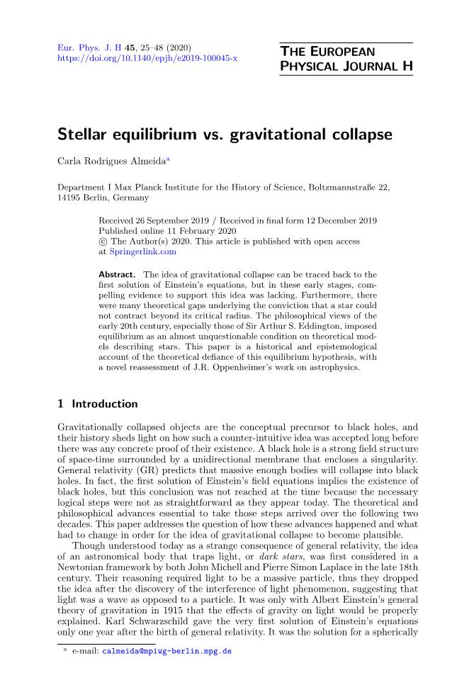 Stellar Equilibrium Vs. Gravitational Collapse