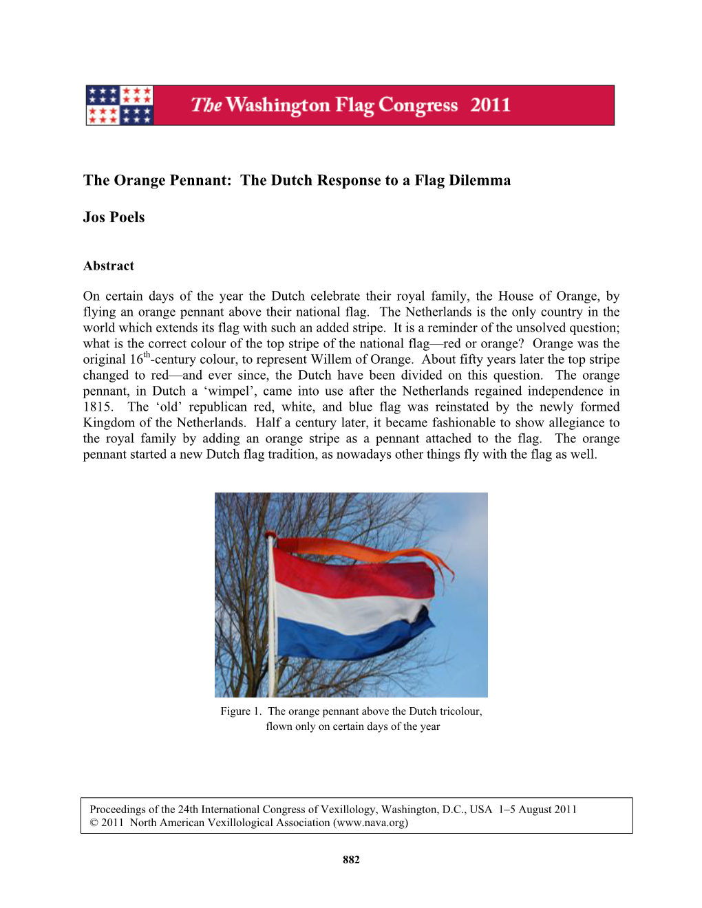 The Orange Pennant: the Dutch Response to a Flag Dilemma