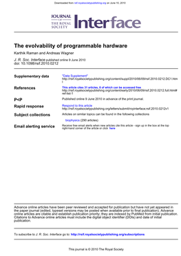 The Evolvability of Programmable Hardware