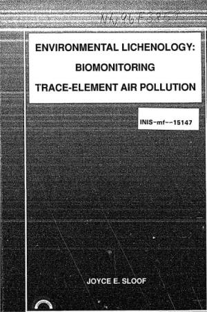 Environmental Lichenology: Biomonitoring Trace-Element Air Pollution