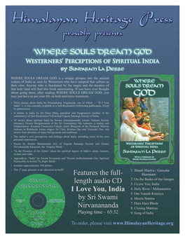 Length Audio CD I Love You, India by Sri Swami Nirvanananda