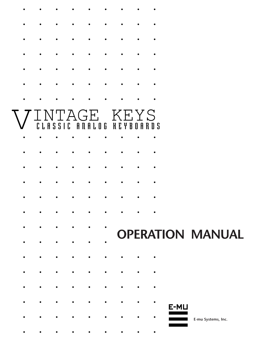 EMU Vintage Keys Manual