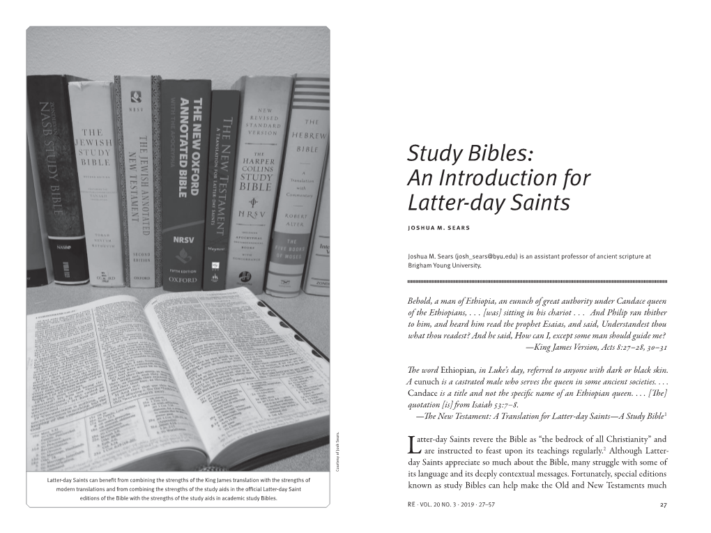 Study Bibles: an Introduction for Latter-Day Saints