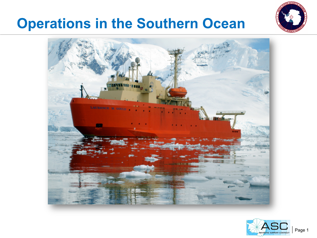2018 GBW4 Appendix XVIII: Operations in the Southern Ocean