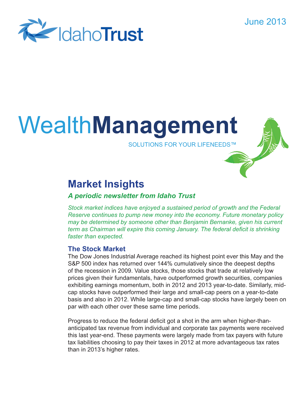 Wealthmanagement SOLUTIONS for YOUR LIFENEEDS™