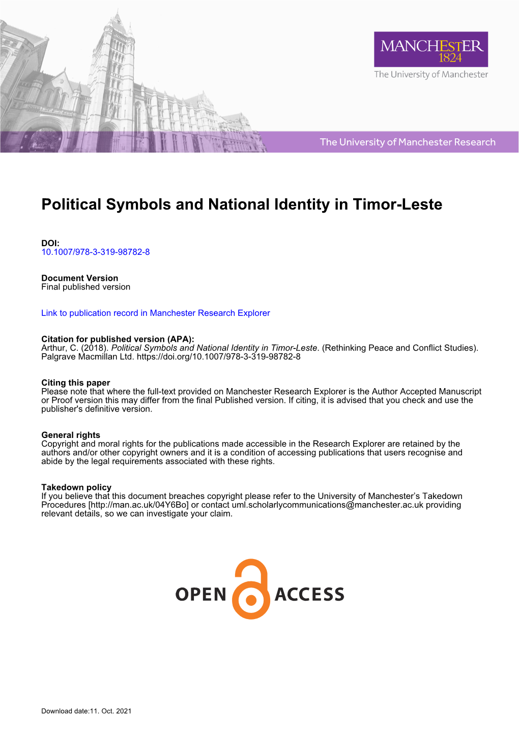 Political Symbols and National Identity in Timor-Leste