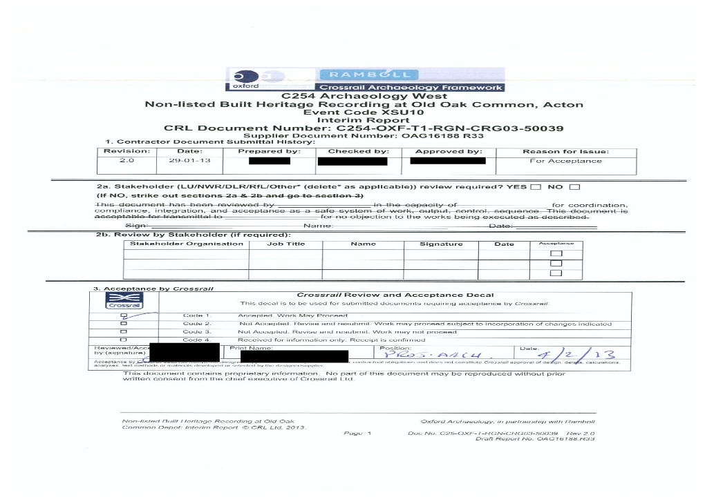 C254 OOC XSU10 Old Oak Common NLBH Recording Interim Report.Pdf