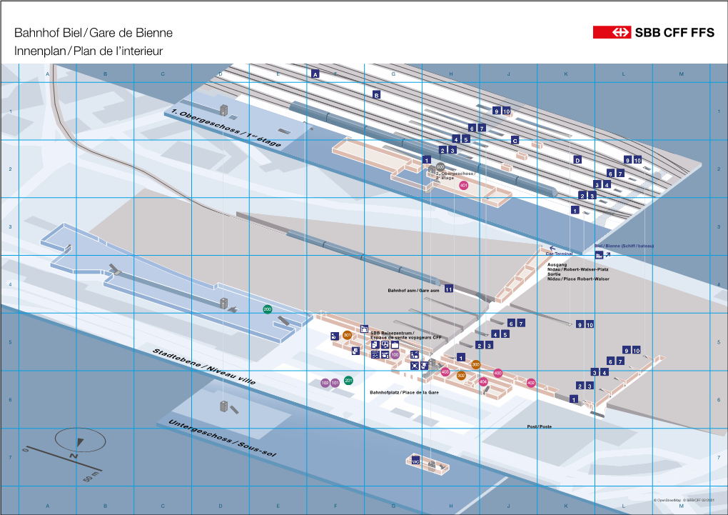 Bahnhofplan Biel/Bienne