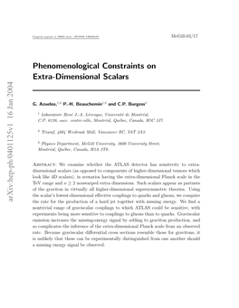 Phenomenological Constraints on Extra-Dimensional Scalars