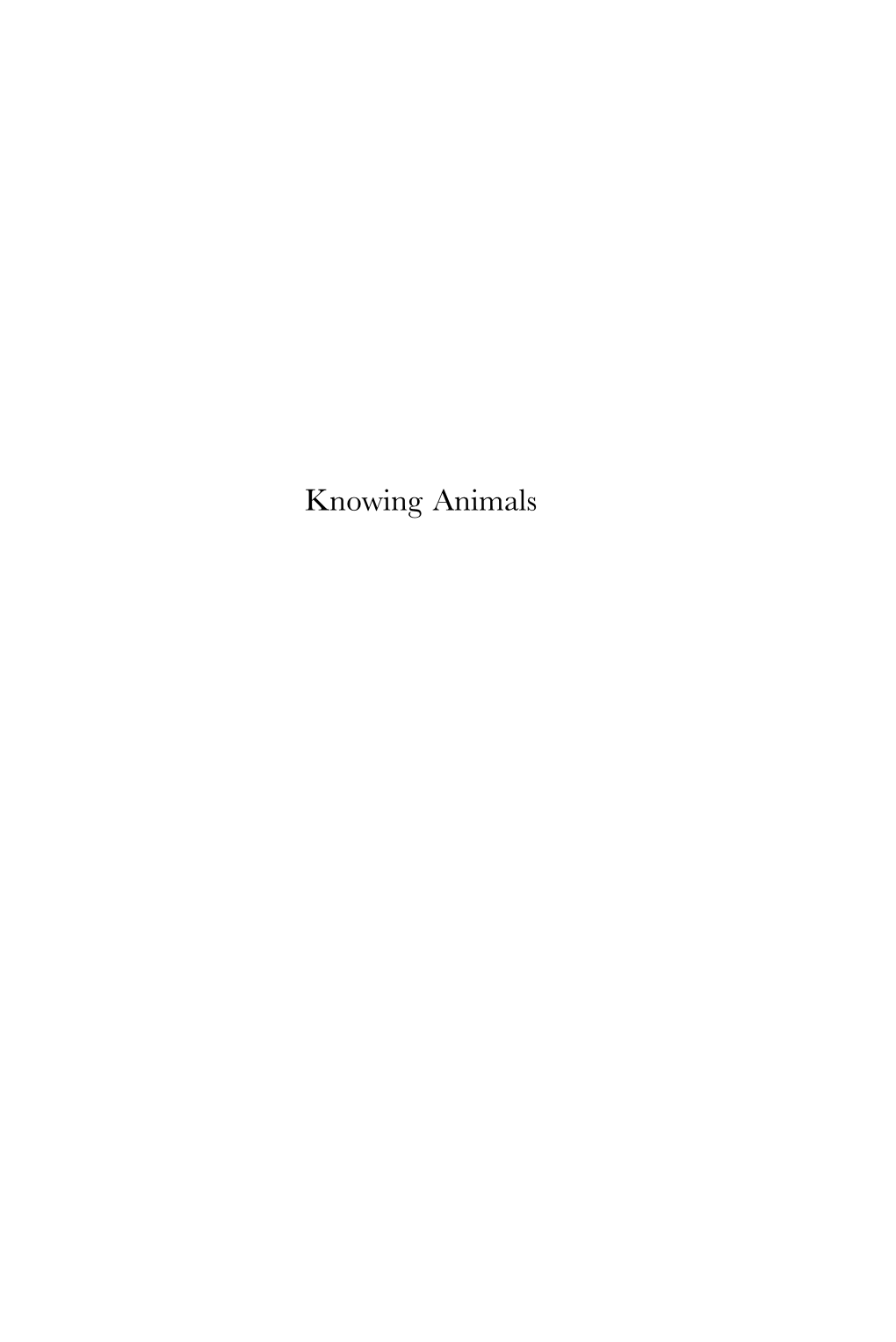 Knowing Animals