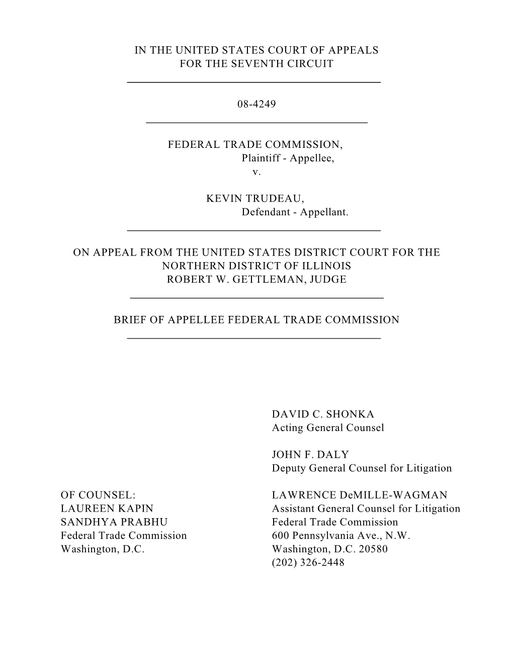 FTC V. Trudeau (7Th Cir.)