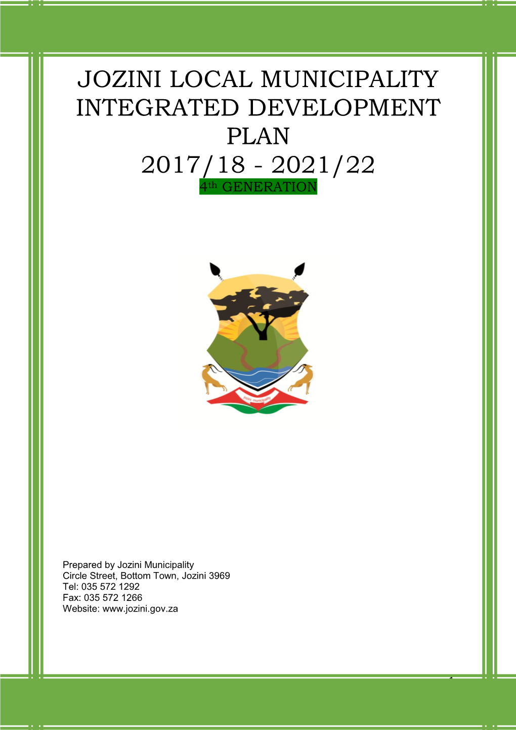 Jozini Municipality Draft