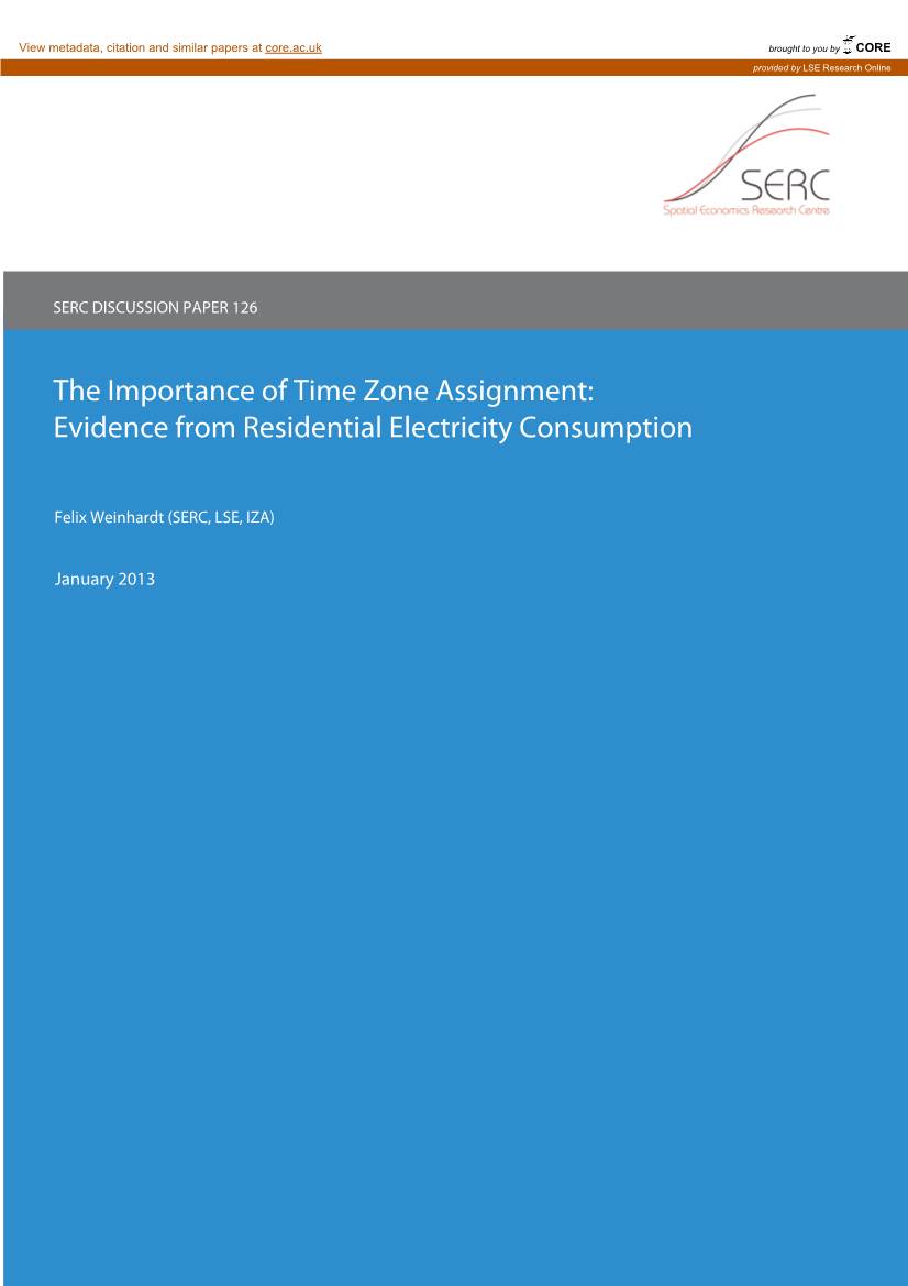 The Importance of Time Zone Assignment: Evidence from Residential Electricity Consumption