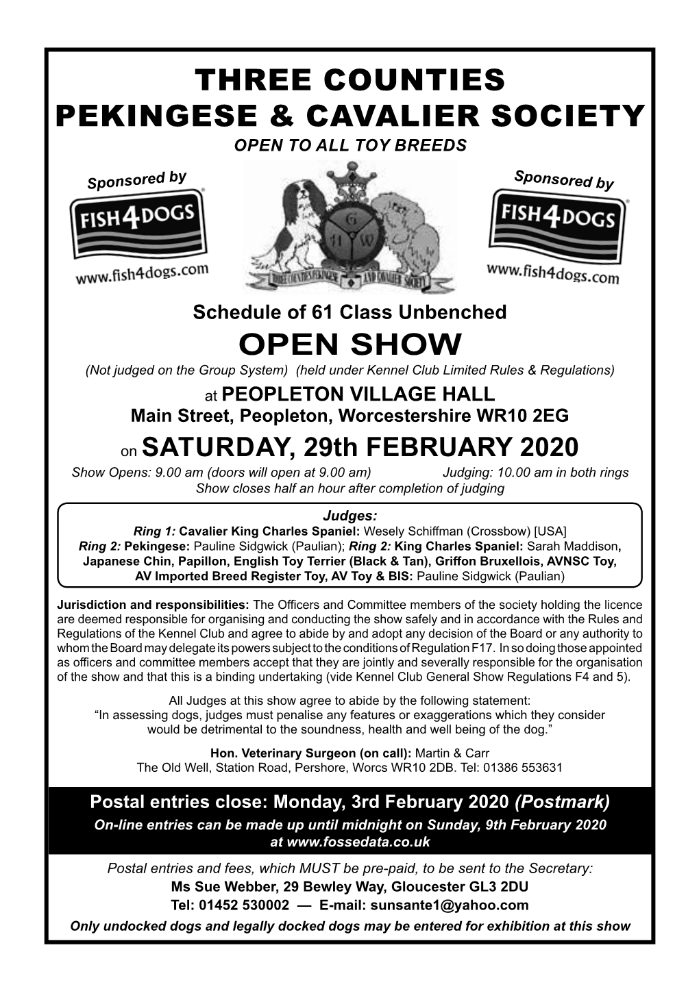Three Counties Pekingese & Cavalier Society Open Show