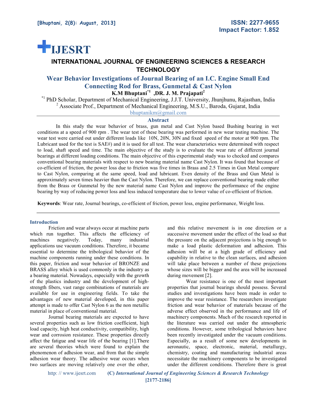 Wear Behavior Investigations of Journal Bearing of an IC Engine