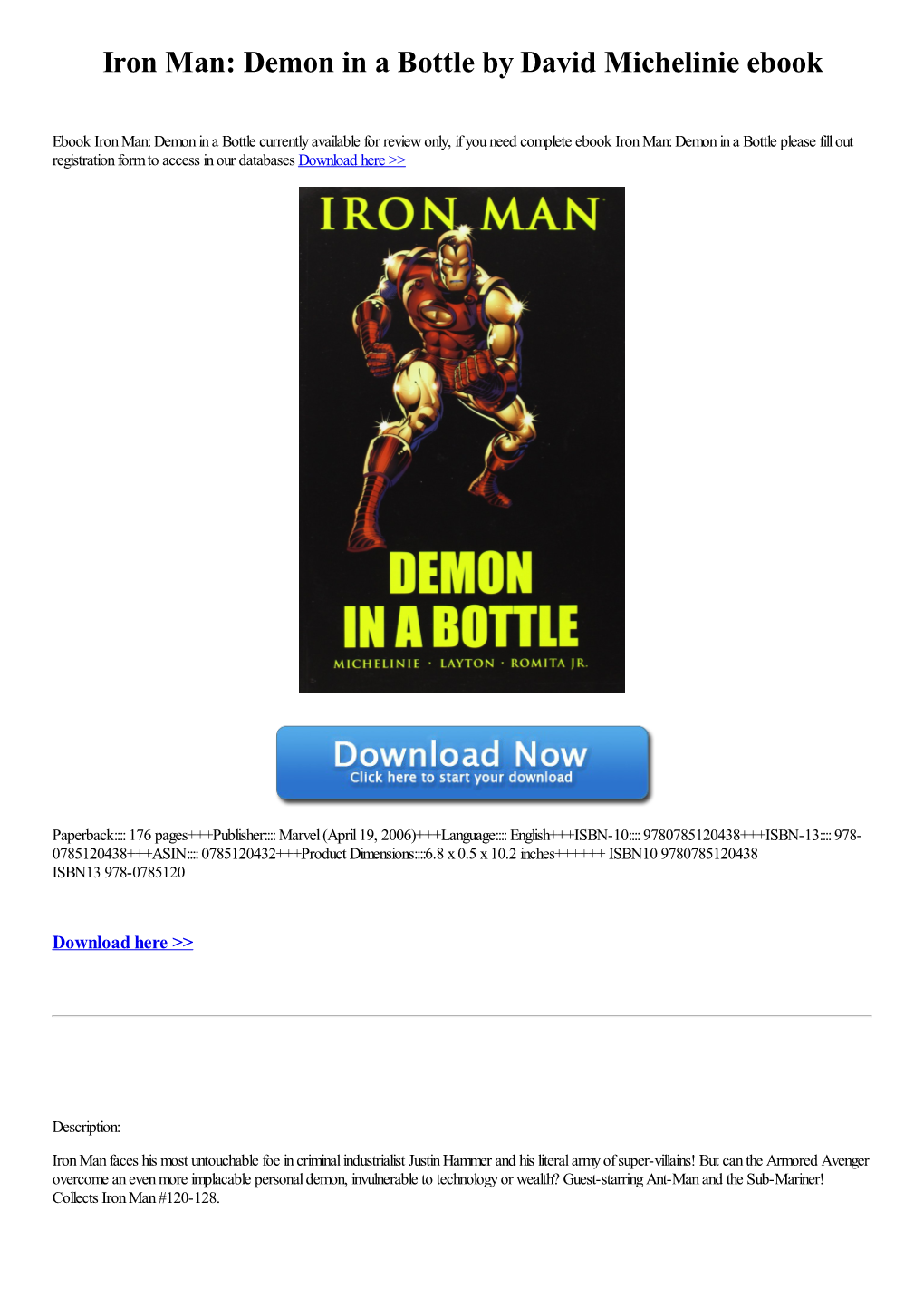 Download Iron Man: Demon in a Bottle by David Michelinie