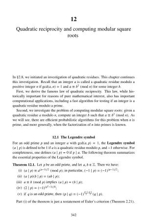 Quadratic Reciprocity and Computing Modular Square Roots.Pdf