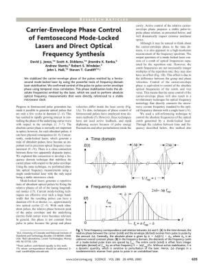 Carrier-Envelope Phase Control of Femtosecond Mode-Locked Lasers