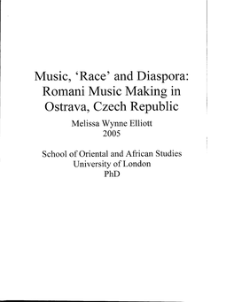 'Race' and Diaspora: Romani Music Making in Ostrava, Czech Republic