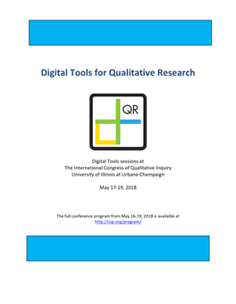 Digital Tools for Qualitative Research