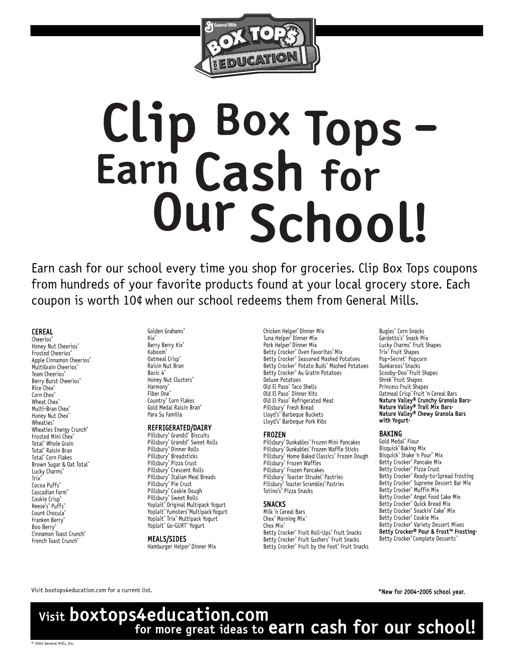 Our School! Earn Cash for Our School Every Time You Shop for Groceries
