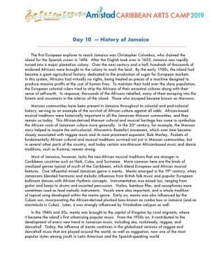 Day 10 — History of Jamaica
