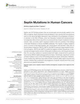 Septin Mutations in Human Cancers