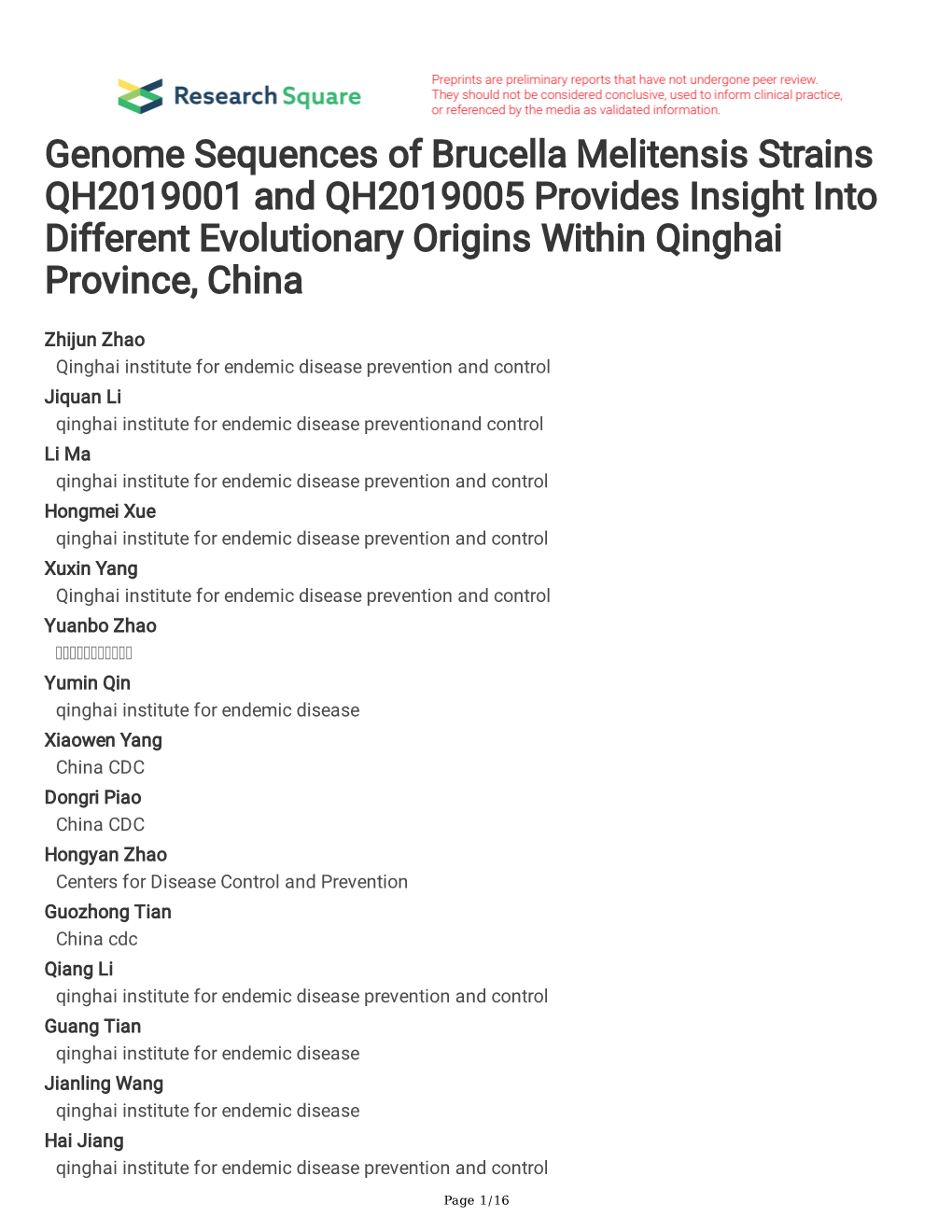 Genome Sequences of Brucella Melitensis Strains QH2019001 and QH2019005 Provides Insight Into Different Evolutionary Origins Within Qinghai Province, China