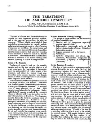 The Treatment of Amoebic Dysentery S